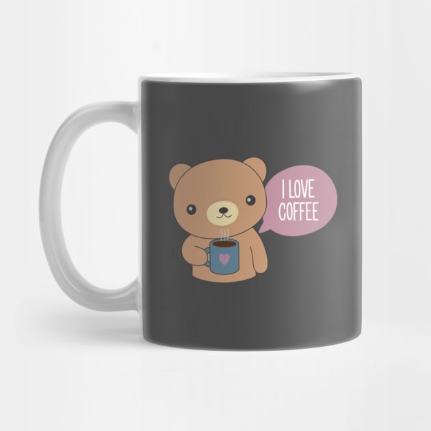 Cute Coffee Drinking Bear T-Shirt by happinessinatee